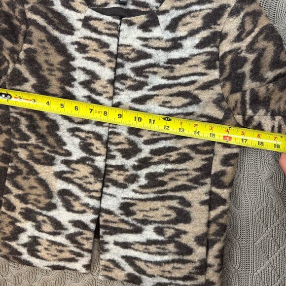 Ann Taylor Virgin Wool Blend Brown Leopard Print Jacket XS - Picture 10 of 11
